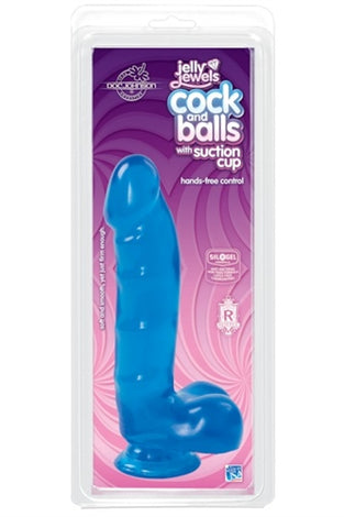 Jelly Jewels - Cock and Balls With Suction Cup - Blue DJ7013-02