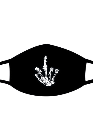 Middle Finger Black Face Mask With Black Trim NN-MSKM-WFUBLA