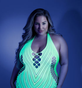 Shock Value Halter Dress - Queen - Neon Green FL-GL2108-QS-B