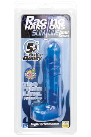 Raging Hard Ons Slimline Anal Series 5.5 Inch Ass Play Ballsy - Blue DJ0279-19