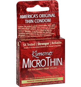 Kimono Microthin Ribbed Plus Sensi-Dots - 3 Pack KM07003