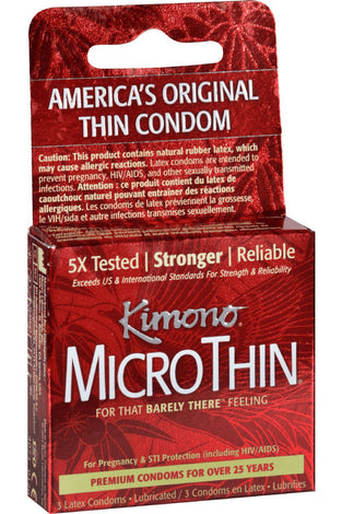 Kimono Microthin Ribbed Plus Sensi-Dots - 3 Pack KM07003