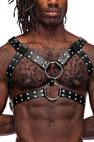 Gemini Leather Harness - One Size - Black MP-591266BK1S
