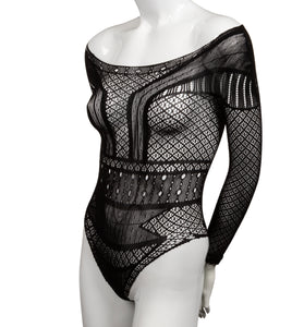 Scandal Plus Size Off the Shoulder Body Suit - Plus Size - Black SE2711833