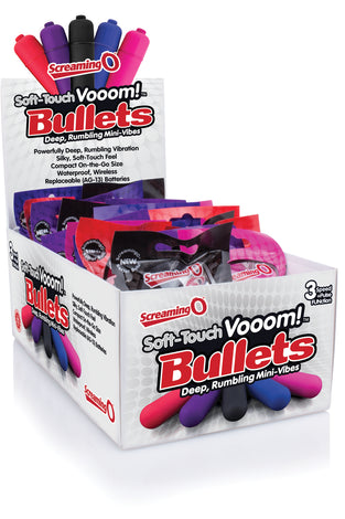 Soft-Touch Vooom! Bullets - 20 Count Pop Box Display - Assorted Colors STV-110D