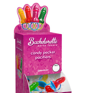 Bachelorette Party Favors Candy Pecker Pacifier 48 Pieces Display PD7428-99D
