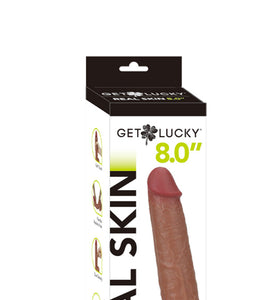 Get Lucky 8 Inch Real Skin Dildo - Light Brown TMN-GL-0664