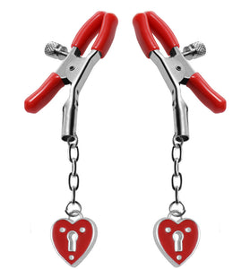Charmed Heart Padlock Nipple Clamps MS-AE203