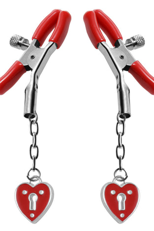 Charmed Heart Padlock Nipple Clamps MS-AE203