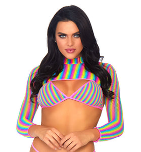 Rainbow Fishnet Top Set - One Size - Multi LA-81580