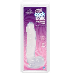 Jelly Jewels - Cock and Balls With Suction Cup - Clear DJ7013-03