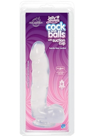 Jelly Jewels - Cock and Balls With Suction Cup - Clear DJ7013-03