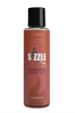 Sizzle Lips Warming Edible Gel - Strawberry - 4.2  Oz. SEN-VL498