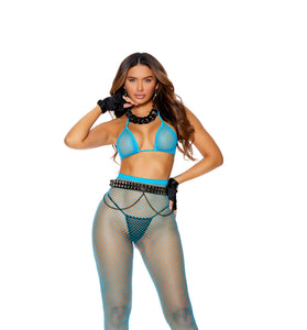 Diamond Net Bra Top and Matching Leggings EM-12092