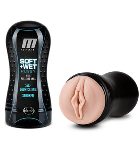 M for Men - Soft and Wet - Pussy With Pleasure Orbs - Self Lubricating Stroker Cup - Vanilla BL-84003