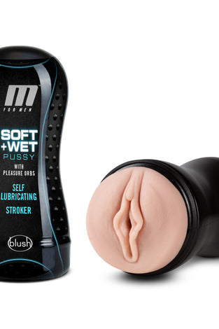 M for Men - Soft and Wet - Pussy With Pleasure Orbs - Self Lubricating Stroker Cup - Vanilla BL-84003