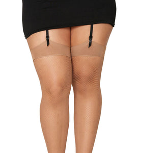 Fishnet Thigh High - Queen Size - Nude DG-0192NUDQ
