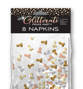 Glitterati Penis Party Napkins - 8 Count CP-1037