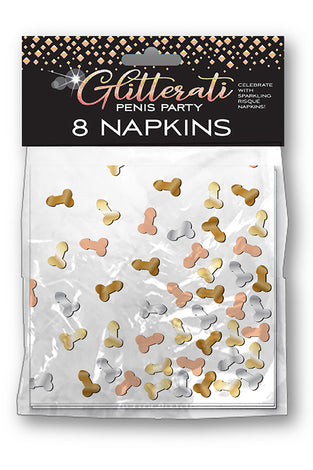 Glitterati Penis Party Napkins - 8 Count CP-1037