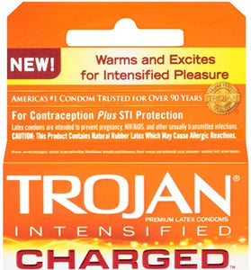 Trojan Intensified Charged Orgasmic Pleasure Condoms - 3 Pack TJ95701