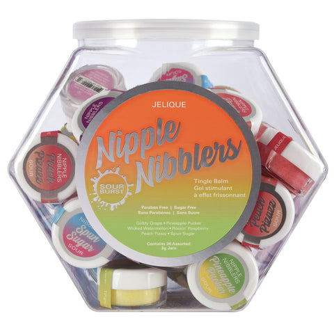 Nipple Nibbler Sour Tingle Balm Assorted - 36 Pc. Bowl - 3g Jar JEL2600-99