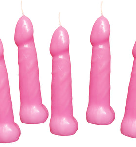 Bachelorette Pecker Party Pink Candles 5pk HTP3143