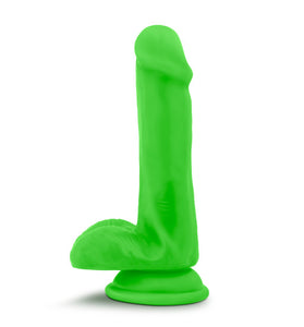 Neo Elite - 6 Inch Silicone Dual Density Cock  With Balls - Neon Green BL-82422