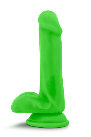 Neo Elite - 6 Inch Silicone Dual Density Cock  With Balls - Neon Green BL-82422