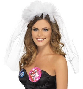 Hen Night Veil Headband - White FV-26836