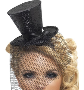 Mini Top Hat on Headband - Black FV-32927