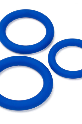 Pro Sensual Silicone Cock Ring 3 Pack - Blue WTC85214
