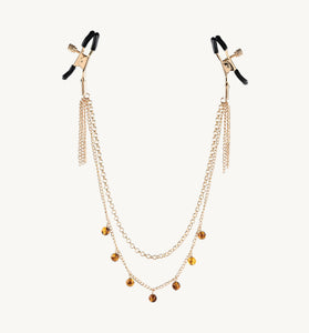 Sincerely Amber Chained Nipple Clamps SS52106