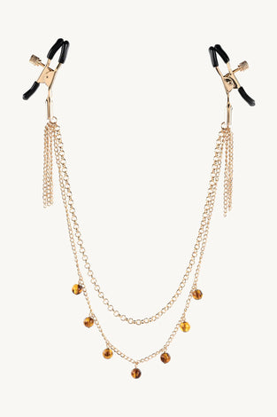 Sincerely Amber Chained Nipple Clamps SS52106