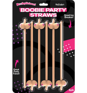 Boobie Straws 6 Pk - Flesh Color HTP3258