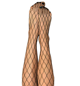 Michelle - Fishnet Thigh High - Size a - Black KX-1324A-BLK-A