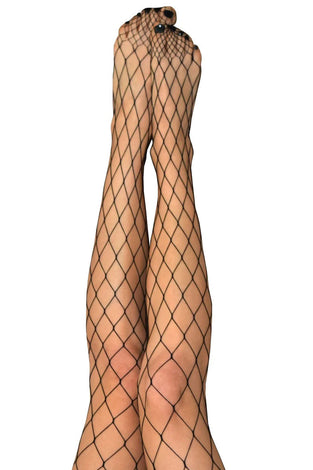 Michelle - Fishnet Thigh High - Size a - Black KX-1324A-BLK-A
