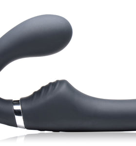 10x Mighty Rider Vibrating Strapless Strap-on  Black SU-AG557-BLK