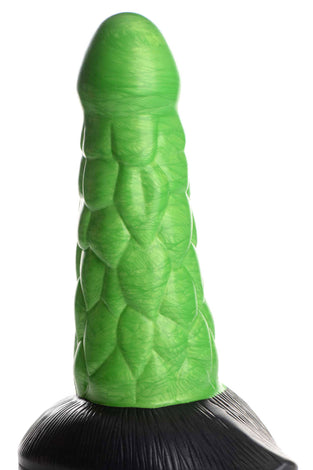 Radioactive Reptile Thick Scaly Silicone  Dildo - Green CC-AG872-GRN