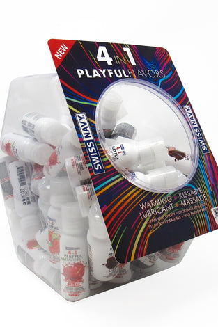 Swiss Navy 4-in-1 Playful Flavors - 50 Count Bowl - Assorted Flavors - 1 Fl. Oz. Bottles MD-SN4N1AST50CT