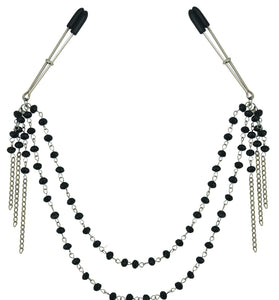 Sincerely Black Jeweled Nipple Clips SS520-31