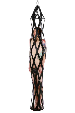 Hanging Rubber Strap Cage - Black MS-AD743