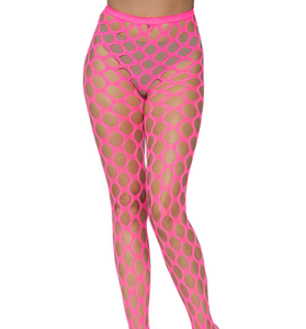Jumbo Pothole Net Tights - Neon Pink- One Size LA-9331NPNK