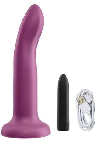 Ergo Super Flexi II Dong Soft and Flexible Liquid  Silicone With Vibrator - Plum WTC964