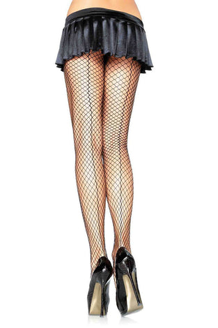 Spandex Industrial Net Backseam Pantyhose - One  Size - Black LA-9076