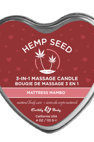 Hemp Seed 3-in-1 Massage Candle - Mattress Mambo  Mattress Mambo - 4oz EB-HSCV022C