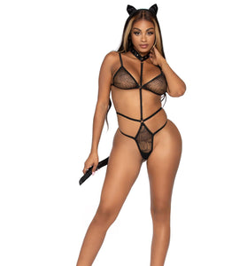 2 Pc Sex Kitten - One Size - Black LA-87029BLKOS