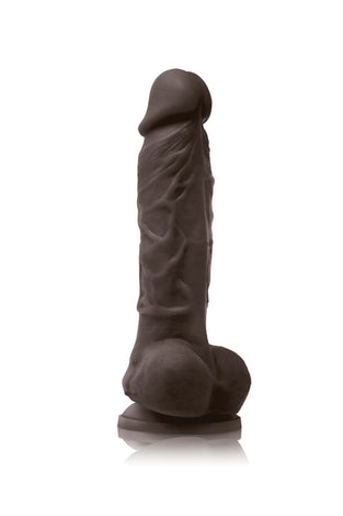 Colours - Pleasures - Vibrating - 5 Inch Dildo -  Dark Brown NSN-0402-29