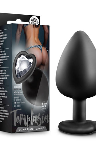 Temptasia - Bling Plug - Large - Black BL-95855