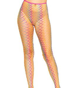Ombre Rainbow Woven Net Tights - One Size -  Rainbow LA-9235RBWOS