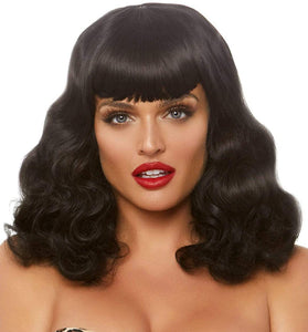 16 Inch Retro Curly Bob Wig - Black LA-A2860